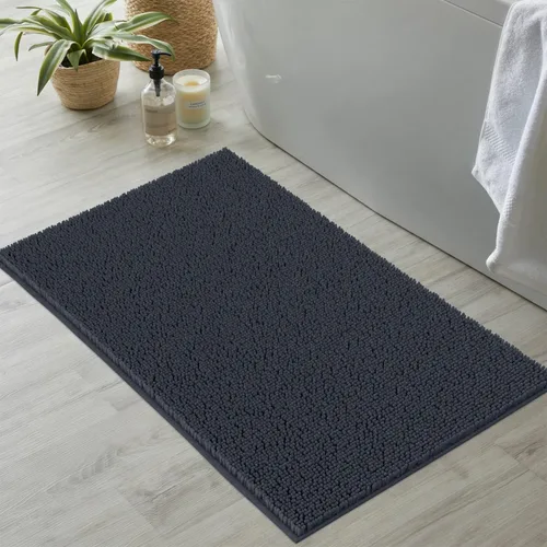 Miniatura 68 de LuxUrux Tapete de microfibra afelpada, de felpilla extrasuave, pelo largo de 1 pulgada, muy absorbente, para baño o ducha, lavar y secar a máquina