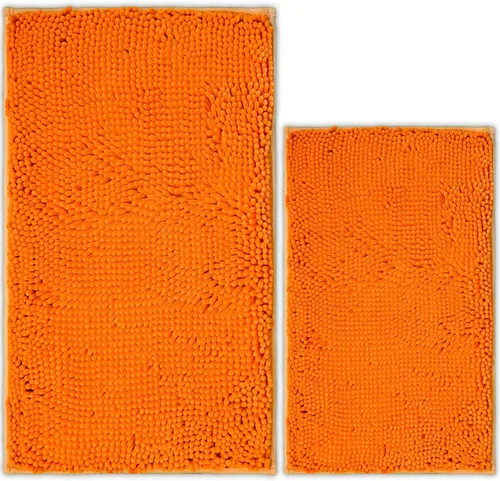 Miniatura 23 de Juego de 2 tapetes de baño de chenilla, superabsorbentes, con fuerte respaldo antideslizante de PVC, tapetes de baño para baño, peludos
