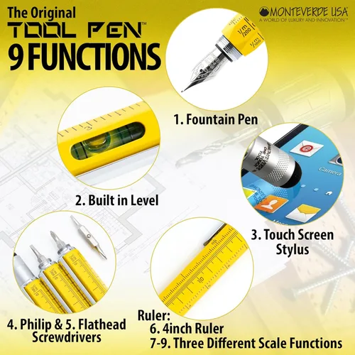 Miniatura 2 de Monteverde USA One Touch - Bolígrafo estilográfico, color amarillo (MV35231), tamaño mediano