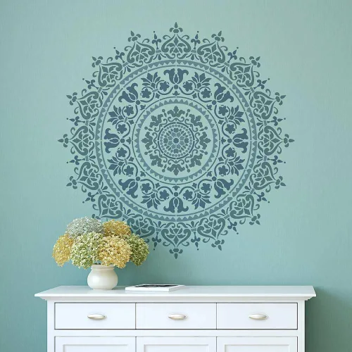 Miniatura 6 de Plantilla de mandala prosperidad reutilizable para paredes; puedes hacerlo tú mismo; decoración moderna para pared fácil y divertida