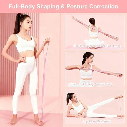 Miniatura 5 de 8 Bandas de Resistencia para Mujeres, 2 Piezas Bandas de Ejercicio Bandas de Resistencia con Asas, Bandas de Ejercicio Portátiles con Forma de 8