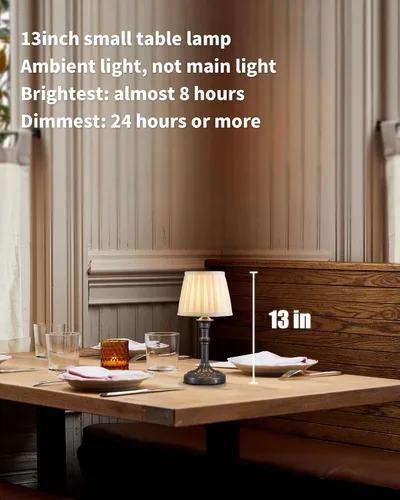 Miniatura 2 de KDG Juego de 2 lámparas de mesa portátiles inalámbricas, con pantalla LED de tela, pequeñas lámparas de escritorio, iluminación alimentada por