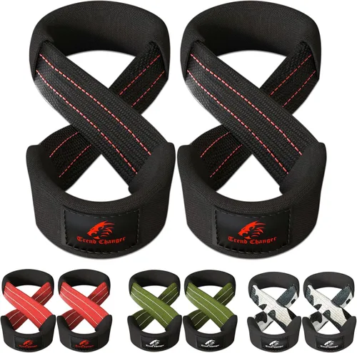 Miniatura 8 de Figura 8 Correa de elevación acolchada correas de levantamiento de peso muerto resistentes Correas de levantamiento de pesas Strongman Axle Bar