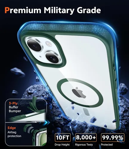 Miniatura 1566 de FNTCASE Funda para iPhone 13 Pro-Max: Fundas magnéticas transparentes compatibles con Magsafe Slim anti amarillamiento protección contra caídas