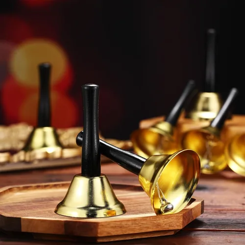 Miniatura 5 de Fumete 100 campanas de metal para cenar de boda, servicio de cena, llamada, campanas de acero con mango de madera para decoraciones de boda