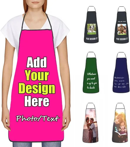 Miniatura 42 de Delantal Personalizado, Diseña Tu Propio Delantal de Cocina para Cocinar, Sube Tus Fotos Favoritas Logo, Añade Cualquier Nombre o Texto