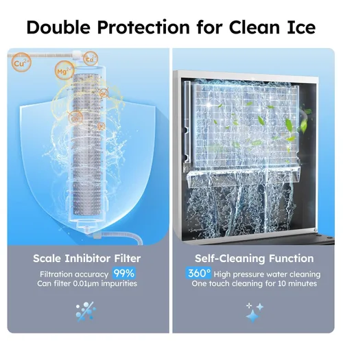 Miniatura 3 de Máquina de hielo comercial 760LBS/24H, almacenamiento de 650 libras, gran máquina de hielo industrial, lista para hielo en 5-15 minutos, con modo