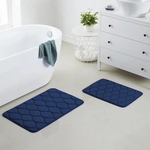 Miniatura 32 de Yafa Home Fashion 1 alfombra de baño de 17 x 24 pulgadas, espuma viscoelástica, absorbente de agua y antideslizante, color negro