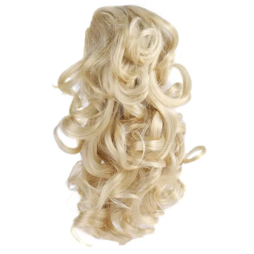 Miniatura 14 de onedor 12" rizado sintético Clip en Pinza para Extensión de Pelo Sintético Coleta Hairpiece 115 g con un Mandíbula/Pinza