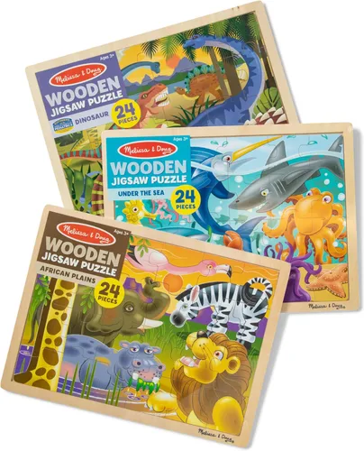 Miniatura 6 de Melissa & Doug, Paquete de rompecabezas (Dinosaurio, Safari y Océano)