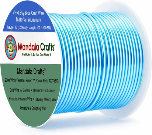 Miniatura 304 de Mandala Crafts - Alambre de aluminio anodizado de 8 calibre para hacer joyas - 9.75 m de alambre flexible negro colorido - Flexible para bonsái