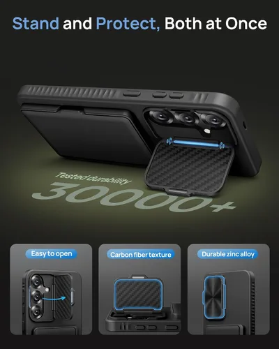 Miniatura 5 de Funda Cartera para Samsung Galaxy S25+ Plus, con Soporte Integrado y Portarjetas y Cubierta de Cámara, Funda Cartera Multifuncional con Atril