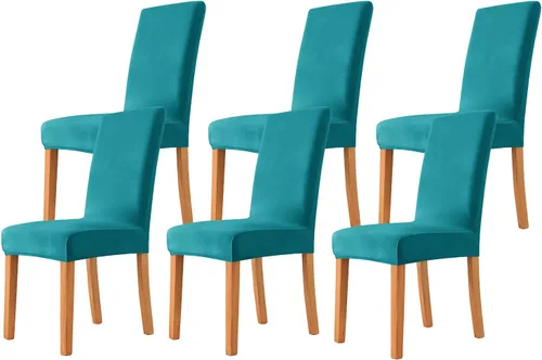 Miniatura 22 de Velvet Chair Covers Beige Gray, Stretch Dining Room Chair Covers 2 Pack, Super Fit Dining Chairs Slipcovers Spandex Washable Kitchen Parson Chair