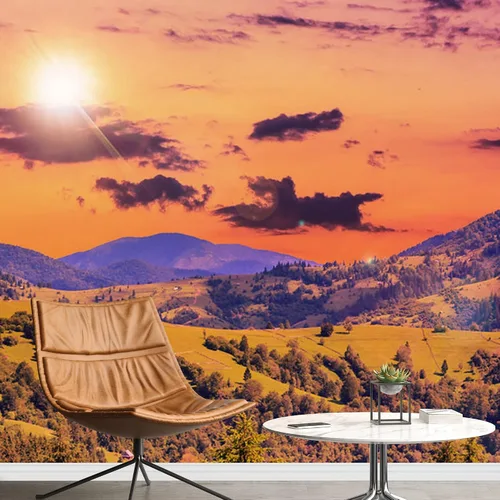 Miniatura 11 de SIGNFORD Papel tapiz autoadhesivo para despegar y pegar, papel tapiz de bosque brumoso a la luz del sol, calcomanías adhesivas de construcción de 66