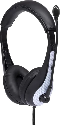 Miniatura 3 de Avid Auriculares AE-36 en blanco con micrófono de pluma ajustable para escuela, aula, educación, pruebas y evaluación