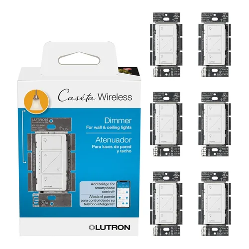 Miniatura 30 de Lutron Caseta - Interruptor de atenuación inteligente original (requiere Lutron Smart Hub), para luces LED, 150 vatios, un solo polo/3 vías, no Negro
