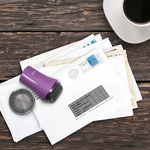 Miniatura 8 de Guard Your ID Wide Advanced Roller 2.0 - Sello de seguridad para prevención de robo de identidad, color morado Púrpura