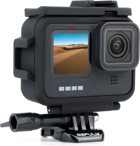 GEPULY Carcasa protectora de montaje en marco para GoPro Hero 9 10 11 12 13 negro, ranura doble incorporada para zapata fría, funda para jaula de