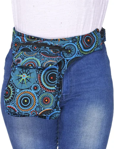 Miniatura 2 de The Collection Royal Riñonera Bolsos Cruzados para Mujeres Bolsa de Cinturón de Lona de Algodón Boho Hippie Festival Colorida para Mujeres