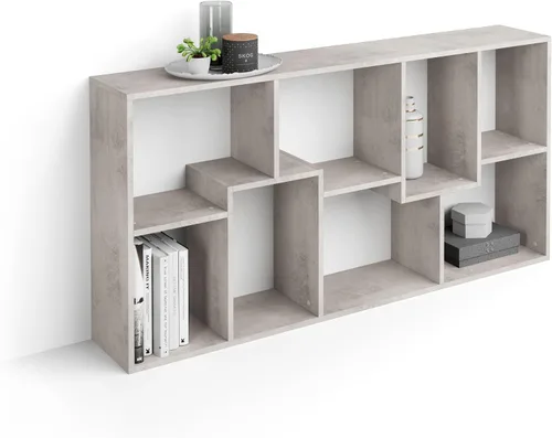 Miniatura 39 de Mobili Fiver, Iacopo XS Estantería con puertas de panel (63.31 x 31.5 pulgadas), color negro Ashwood, Made in Italy