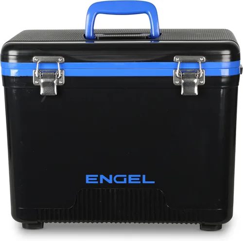 Miniatura 25 de Engel Hielera Drybox de 19 cuartos de galón, a prueba de fugas, hermética, y lonchera pequeña de carcasa dura para hombres y mujeres Negro