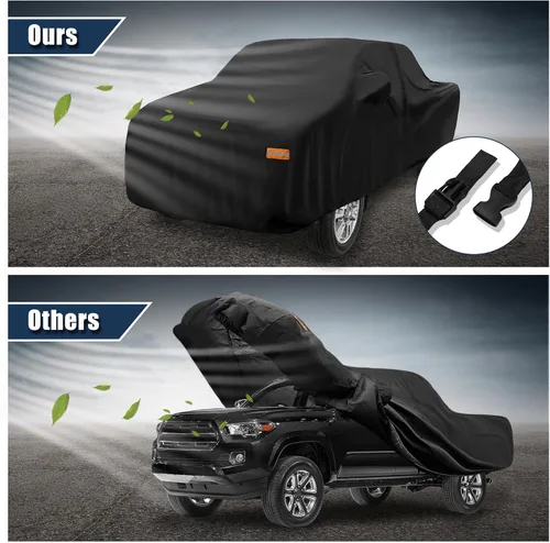 Miniatura 5 de X AUTOHAUX Funda para camioneta Toyota Tacoma Doble Cabina 4P 1,5 m de largo 2005-2021 Protección contra sol, lluvia, polvo, viento y nieve 190T-PU