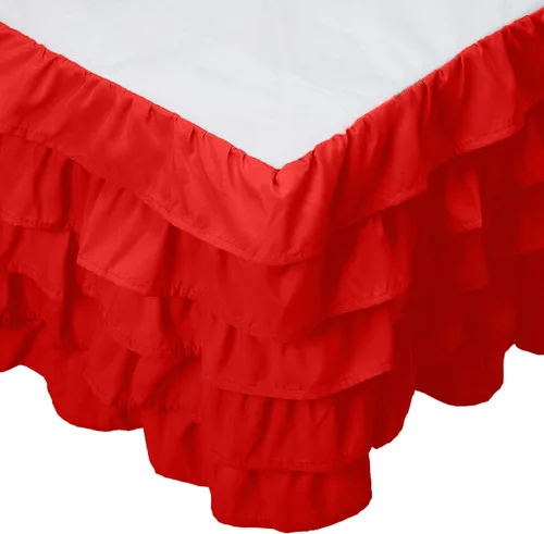 Miniatura 8 de Elegant Comfort Leila Collection - Falda de cama con múltiples volantes, 1500 hilos por pulgada cuadrada, calidad egipcia, con volantes antipolvo