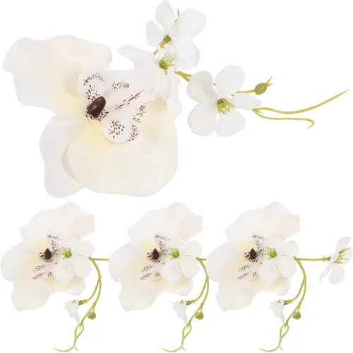 Kichvoe Decoración para el hogar, 4 servilleteros de orquídea, flor de seda, portavelas vintage, decoración de mesa de comedor, decoración para el