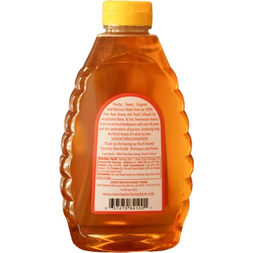 Miniatura 9 de Miel de melocotón: hecha de miel 100% pura, cruda y sin filtrar, con infusión de melocotón a la perfección, 32 onzas, propiedad y operación