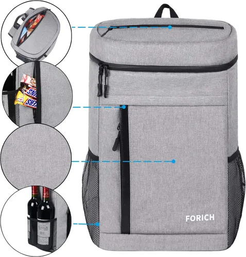 Miniatura 4 de FORICH - Mochila térmica suave, con aislamiento impermeable, a prueba de fugas, mochila portátil de tamaño pequeño para trabajar, almuerzo, viajes