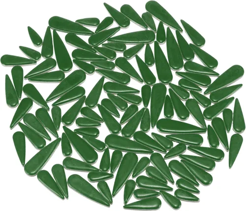 uxcell Mosaico de cerámica, 7.05 oz de lágrima de hojas de flores, bloques de mosaico para manualidades, decoración del hogar, verde oscuro