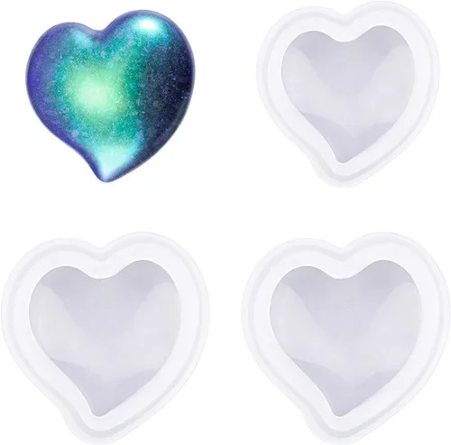 Miniatura 9 de WANDIC Moldes de silicona – 2 moldes de jabón 3D en forma de corazón para manualidades de jabón hechas a mano y resina