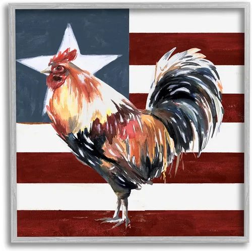 Miniatura 10 de Stupell Industries Bandera Americana Rooster de Estados Unidos, diseño de White Ladder