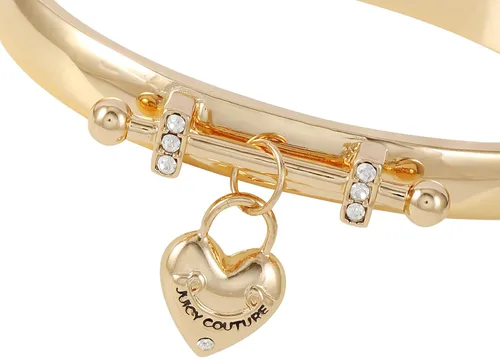 Miniatura 2 de Juicy Couture Pulsera elástica con dije de corazón dorado, Metal, Piedra de vidrio