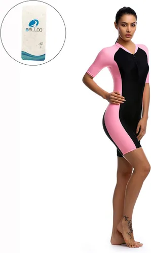 Miniatura 7 de BELLOO Traje de baño para mujer, de una pieza, de manga corta, protección solar