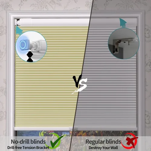 Miniatura 6 de Myshade Persianas opacas sin cordón, sin cordón, para ventanas de interior, sin taladrar, sin herramientas, persianas y persianas para ventana