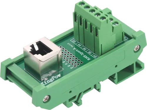 Miniatura 5 de Tablero de ruptura de distribución del conector Ethernet del soporte del carril del estruendo RJ45 8P8C, conector vertical unidireccional del bloque