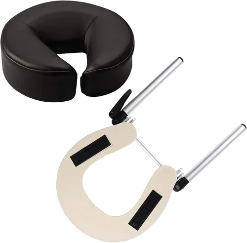 Reposacabezas de masaje - Almohada ajustable en forma de U de aluminio para cama y cuna facial - Equipo de spa de belleza