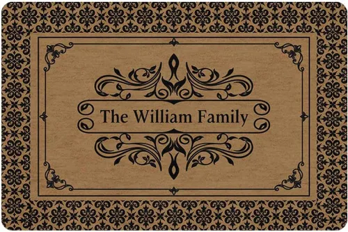 Felpudo de bienvenida personalizado con texto, tapetes personalizados para puerta delantera, tapete de puerta de bienvenida vintage personalizado,