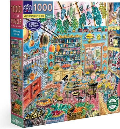Miniatura 20 de eeBoo Rompecabezas de cocina de lavanda de 1000 piezas, rompecabezas cuadrado para adultos con referencia de imagen, piezas brillantes y duraderas