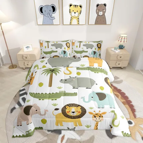 Miniatura 48 de Feelyou - Juego de funda de edredón para niños, castillo rosa, tamaño individual, lindo juego de edredón con moño, juego de cama para niños y niñas