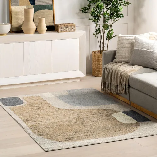 Miniatura 26 de Nuloom Aadhya - Alfombra geométrica de 2 x 8 pies para sala de estar, dormitorio, comedor, entrada, pasillo, color marrón claro