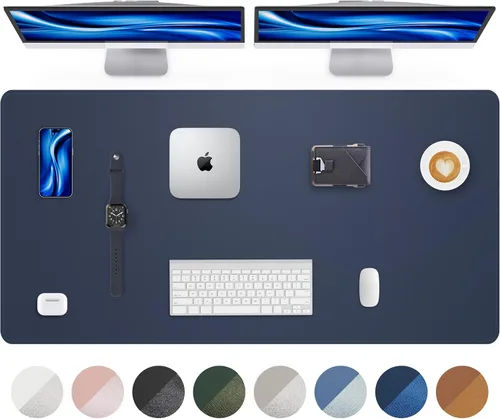 Miniatura 35 de Tapete protector para escritorio y mouse, antideslizante, de piel sintética, tapete impermeable de escritura para laptop, para oficina y hogar
