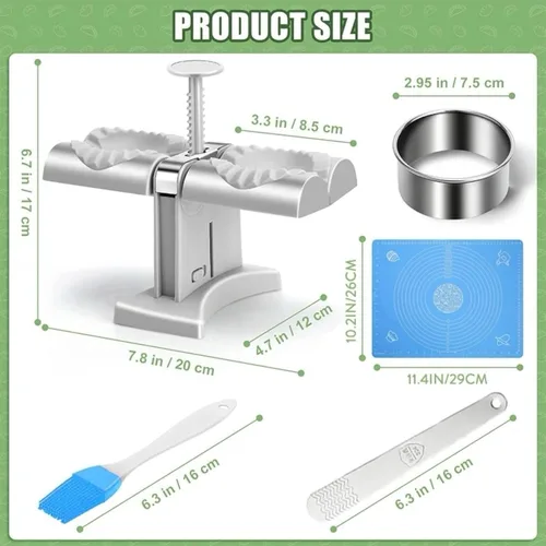 Miniatura 6 de Máquina para hacer bolas de masa, juego de 6 piezas fácil y rápido de preparar con esta prensa para hacer empanadas, comparte tiempo con familiares