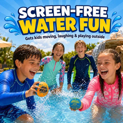 Miniatura 5 de Wave Runner Paquete de 2 pelotas de salto de agua, bolas de espuma suave para niños y adultos, rebota en el agua, juguetes de playa flotantes