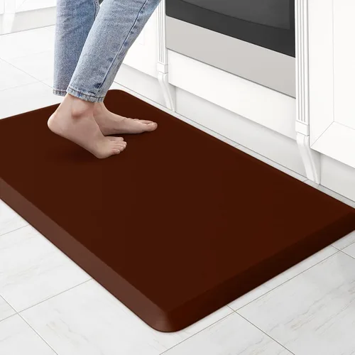 Miniatura 42 de KitchenClouds Alfombra de cocina acolchada anti fatiga, 17.3 x 60 pulgadas, impermeable, antideslizante, tapete de escritorio cómodo, para cocina