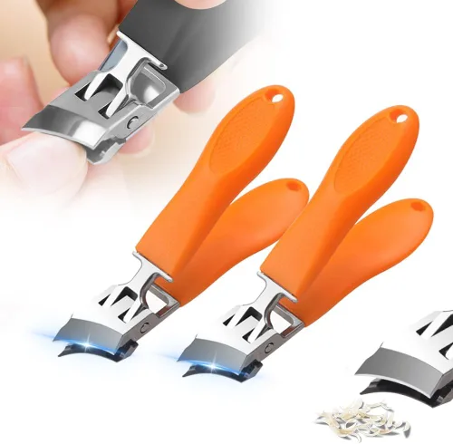 Miniatura 12 de Cortaúñas con apertura amplia anti-salpicaduras, cortaúñas inclinadas a prueba de salpicaduras de mango largo, cortaúñas para uñas encarnadas