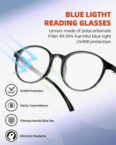 Miniatura 4 de JOLISU - Paquete de 5 lentes de lectura para mujeres, lentes de computadora con bloqueo de luz azul, bisagra de resorte