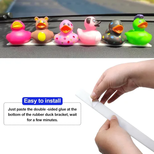 Miniatura 4 de 1 soporte de pato para tablero de Jeep con tapones de goma y plástico, desechable capaz de contener hasta 6 patos, ideal para mostrar regalos