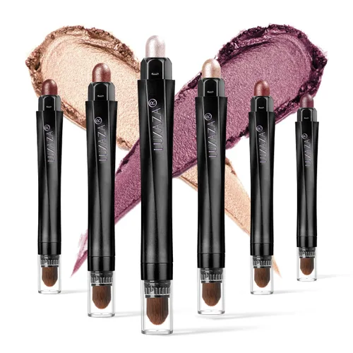 Miniatura 25 de 10 barras de sombra de ojos, brillo y neutro, color rosa champán, metálico, lápiz de sombra de ojos color crema con resistente a las manchas y al